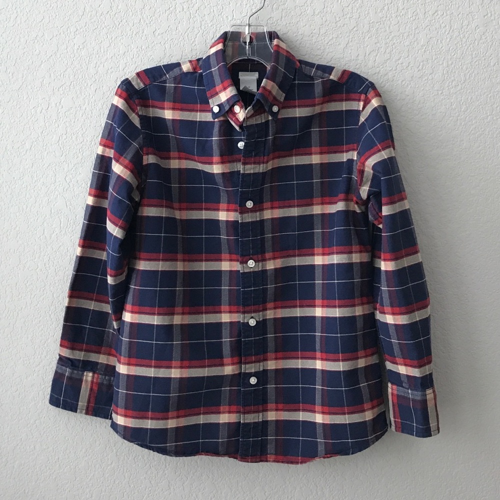 Crewcuts Boys Plaid Button Front Shirt Size 10